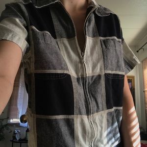 Zip up collared shirt